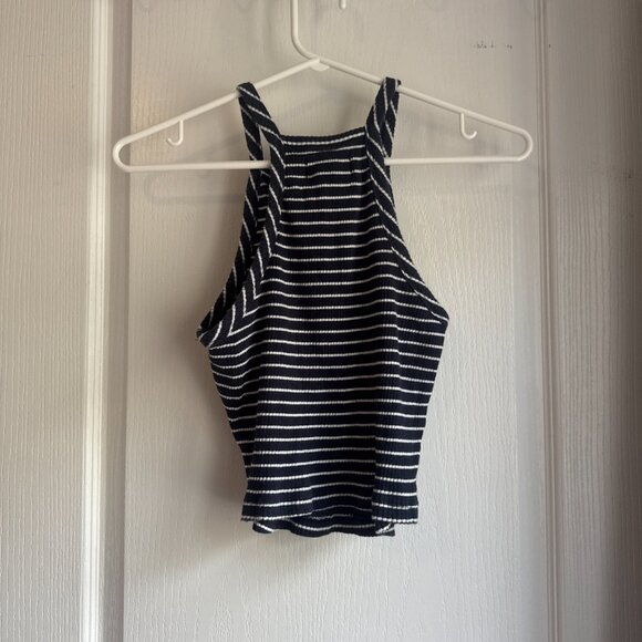 Abercrombie & Fitch striped high neck crop top - Picture 4 of 4